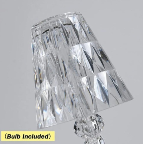 Abajur Luminária Mesa Cristal Acrílico Usb Com Controle Led Cor da cúpula Acrilico transparente Cor da estrutura Acrilico transparente