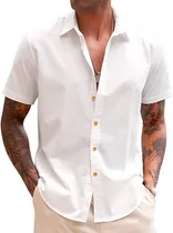 Comprar Camisas Manga Corta Lino De Hombre, Camisas Cuello Camisero
