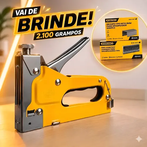 Grampeador Profissional Tapecaria Madeira 2100 Grampos