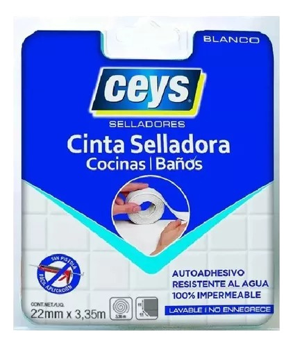 Cinta Selladora C/ Autoadhesivo Cocina/baño Ceys 22mmx3,35m