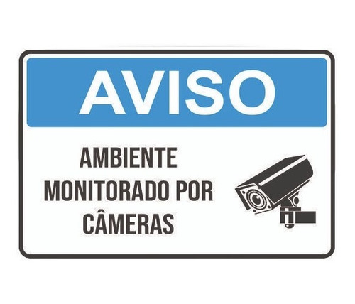 Placa De Monitoramento Por Câmera De Segurança 25x17cm 9