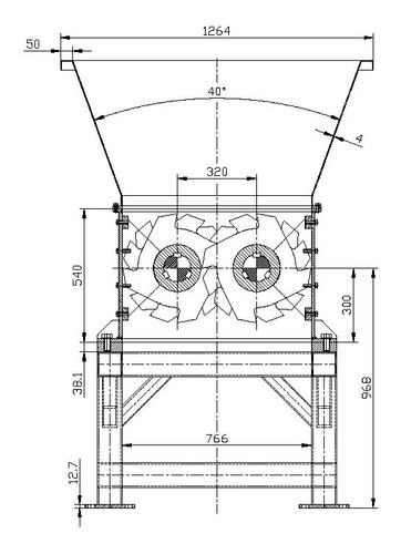 Triturador De Dos Ejes. Planos De Las Piezas Y Montaje.