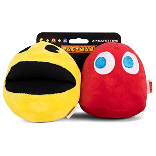 Pac-man For Pets 2 Piezas 6  Pac-man & Blinky Plush Squeak T