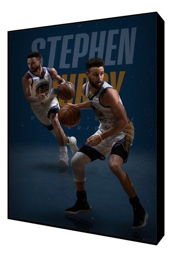 Cuadro Decorativo Nba A0754 State Warriors Stephen Curry Negro