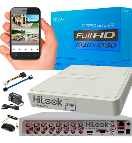 Mini Dvr Hd 16 Canales 1080p Hilook By Hikvision Color Blanco