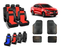 Comprar Fundas Cubre Asiento Cuerina Para Fiat Cronos + Alfombra 4 P