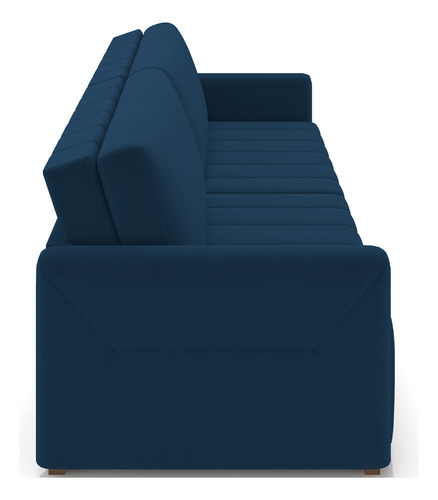 Sofá Cama Retrátil para Sala de Estar 192cm Porthos M03 Veludo Azul