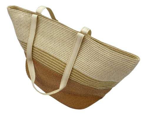 Bolsa De Playa A Rayas Unibella Beige Rayas Beige