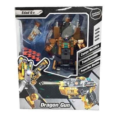 Robot Lanzador Transformable Dragon Gun Arma Con Dardos