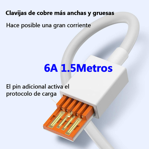 Cargador de 33 W para Xiaomi Redmi De 33 W 20 W 18 W Turbo Tipo C Cargador Cable 15 m 2 piezas