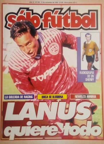 Solo Fútbol N°595.lanus 3 River 1.poster River.año 1996