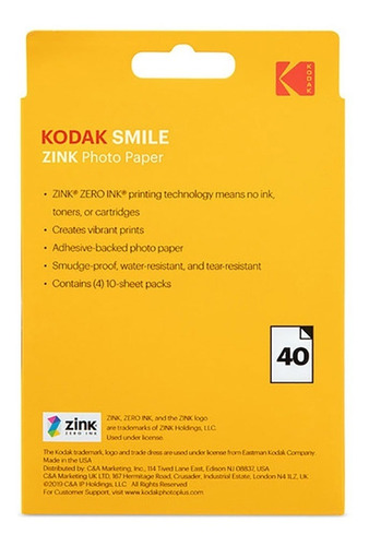 Imagem 2 de 2 de Filme Instantâneo Photo Paper 40 Poses Kodak Rodzl3x440