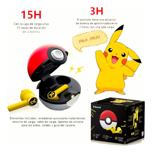 Audifonos Pokemon Razer Bluetooth Pikachu Pokeball Hammerhea