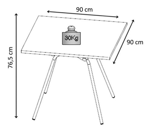 Mesa 90x90 Design Native Cromada