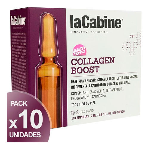 Ampolletas Faciales Lacabine Colageno Boost 10x2ml Skin Care Momento de aplicación Día/Noche Tipo de piel Todo tipo de piel