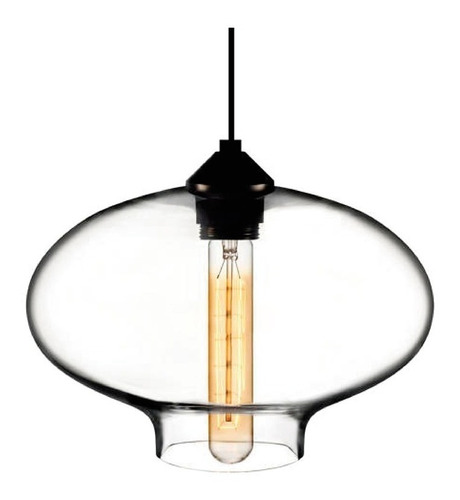 Lampara Colgante 1 Luz Deco Vidrio 23w 28cm