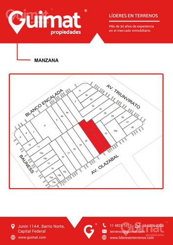 Doble Frente - Olazabal Y Triunvirato - Villa Urquiza- Lideres En Terrenos