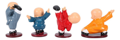 Figuras De Monjes Budistas Haciendo Kung-fu, 4 Piezas