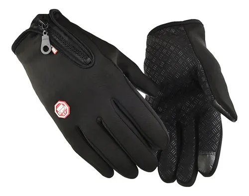 Guantes Impermeables Touch Neopreno Ideal Bici Moto Frio Color Negro Talle L