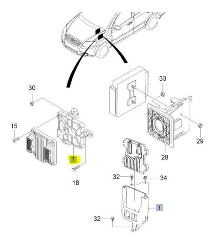 Base Soporte Computadora Chevrolet Aveo 1.6 2017 Gm Parts