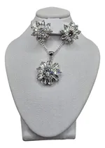 Comprar Collar Dije Flor Juego Arete Y Dije Plata 925 Con Cadena