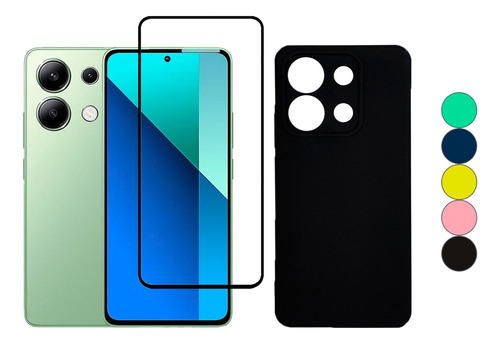 Funda Case En Silicona Para Xiaomi Note 13 4g + Vidrio Full