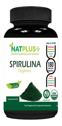 Spirulina Organica 180 Cápsulas De 500mg