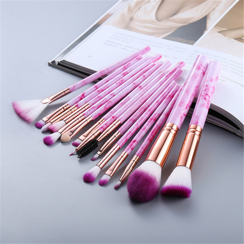 Kit De 15 Brochas: Brocha De Maquillaje, Base, Colorete, Maq