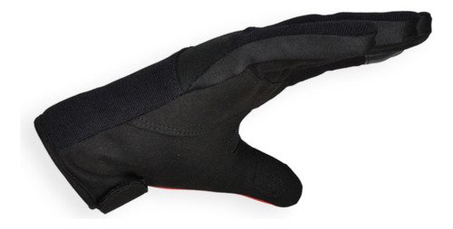 Guantes Moto Ruder Rocket Táctiles Livianos Color Negro Y Rojo Talle L