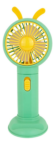 Mini Ventilador De Mano Portatil Con Soporte De Telefono Color Verde