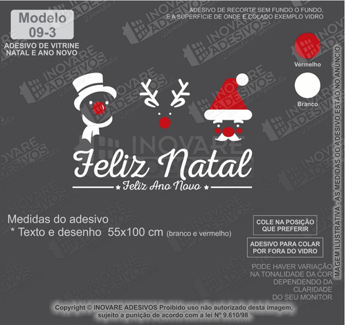Adesivo De Vitrine Feliz Natal Feliz Ano Novo 55x100 Cm | Parcelamento sem juros Adesivo De Vitrine Feliz Natal Feliz Ano Novo 55x100 Cm | Parcelamento sem juros