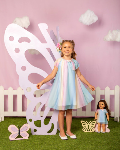 Vestido Degradê Infantil + Vestido Da Boneca Ma0210 Marthiê
