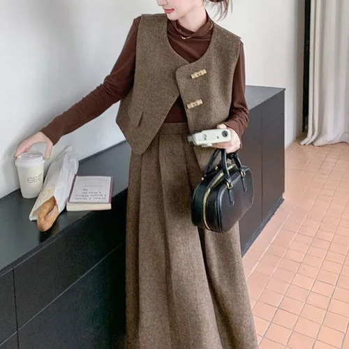 Elegante Conjunto De Tres Piezas Feelsuit De Estilo Coreano
