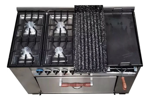 Imagen 2 de 4 de Cocina Industrial Tecnocalor 4 H Plancha Parrilla Tostador