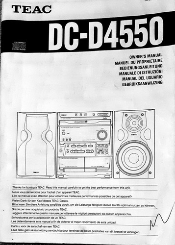 Manual De Minicomponente Teac Dc-d4550 En Español