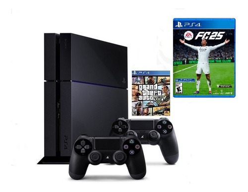 Sony Playstation 4 500gb,2 Joysticks + Juego + Envios Gratis Negro (Reacondicionado)