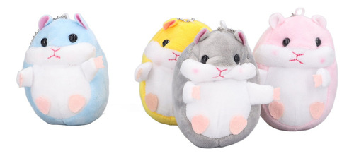Chaveiro De Hamster, 4 Peças, Pelúcia, 4 Cores Diferentes, A