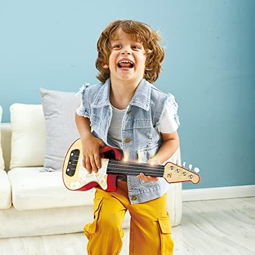 Hape Learn: Ukelele Electrónico Rojo Con Modo Inclinado