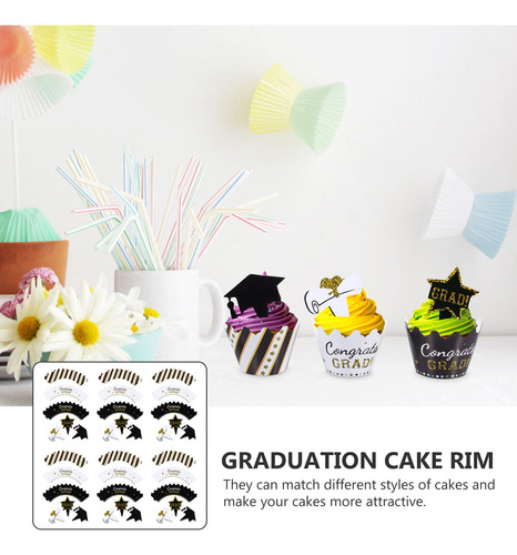 24 Piezas De Decoración De Tartas De Papel Para Celebración