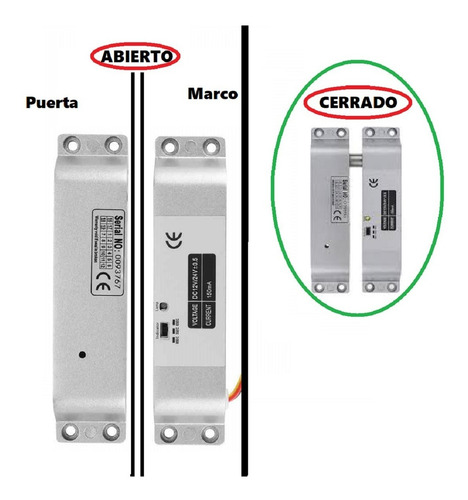 Control Acceso Cerradura Perno Magnetica Segura Kit Swx