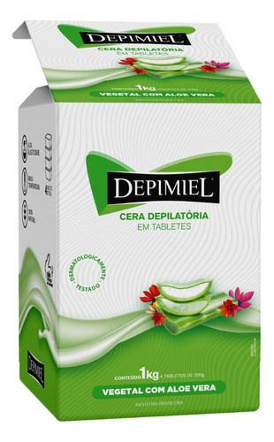 Kit 3 Cera Depilatória Tablete Vegetal Aloe Vera Depimiel