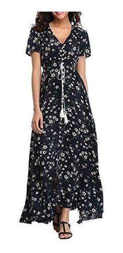 1stvital Vestidos Florales Elegantes Para Mujer Boho Maxi Su