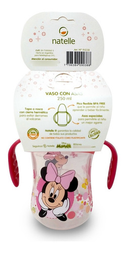 Imagen 3 de 3 de Vaso Con Asas Para Bebé 250ml 6m+ Mickey Minnie Pooh Disney