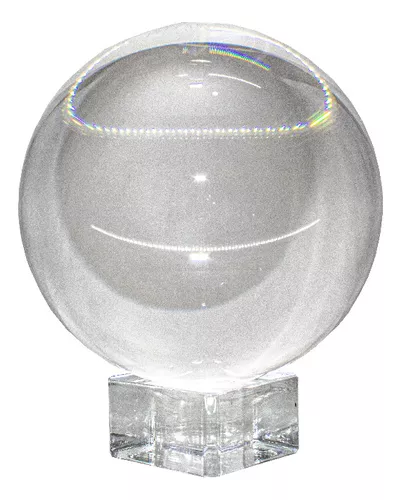 Bola Esfera De Cristal Adivinación Mediana 12 Cm (con Base