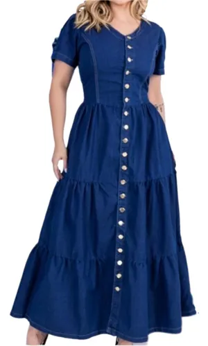 Vestido jeans cheap longo mercadolivre