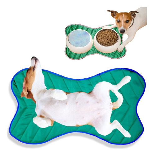 Tapete Cama Pet Comedouro Tapetinho Cachorro Ração Água Cor G ( 95cm X 55cm)