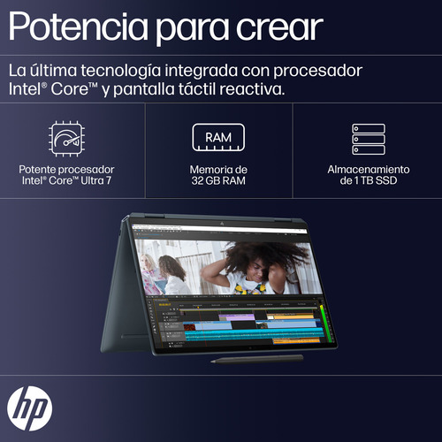 Notebook HP Spectre X360 14-eu0000la Intel Core Ultra 7 32GB RAM 1TB SSD