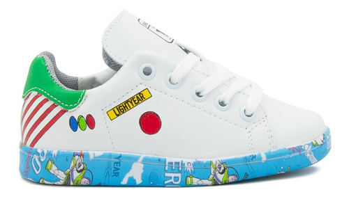 Tenis Infantil Niño Buzz Lightyear Blanco/azul Suela Impresa