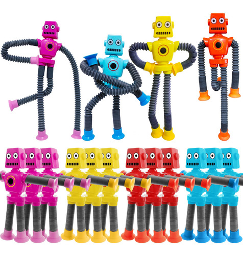 16 Pzas Juguete Robot Con Ventosa Tubos Telescópicos Que Cam
