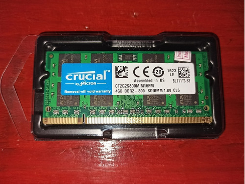 Memoria Ram Crucial 4gb Pc2 6400s Ddr2 800mhz Laptop